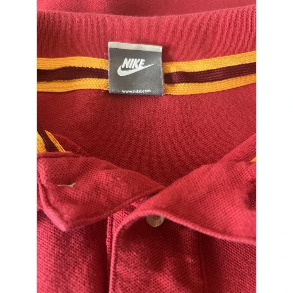 Nike Mens XL‎ Red Short Sleeve Cotton Pique Polo Shirt Embroidered Logo Sporty